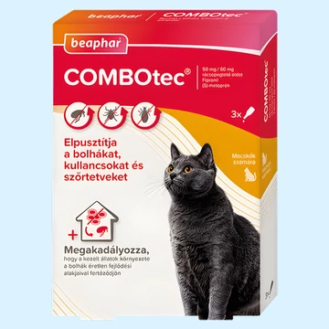 Beaphar COMBOtec Cat bolha és kullancs elleni spot-on macskáknak és vadászgörényeknek 3x0,5 ml