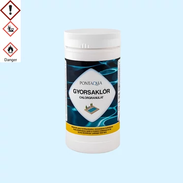 Gyorsaklór klórgranulátum 1 kg – gyorsan oldódó medence fertőtlenítő