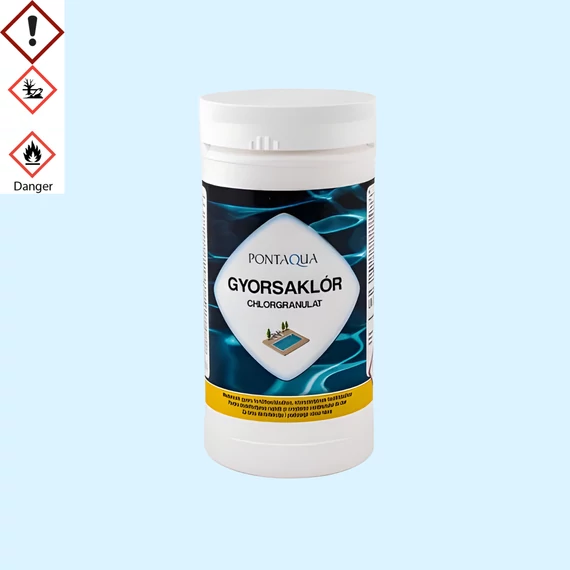 Gyorsaklór klórgranulátum 1 kg – gyorsan oldódó medence fertőtlenítő
